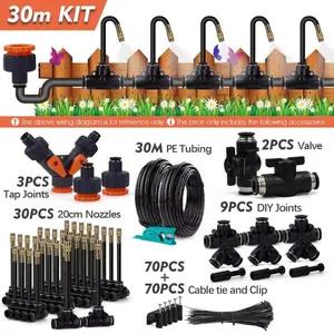 DIY Free Bending Universal Spray Kit for Greenhouse Garden Flowers Plant Watering Irrigation Patio Misting Cooling System