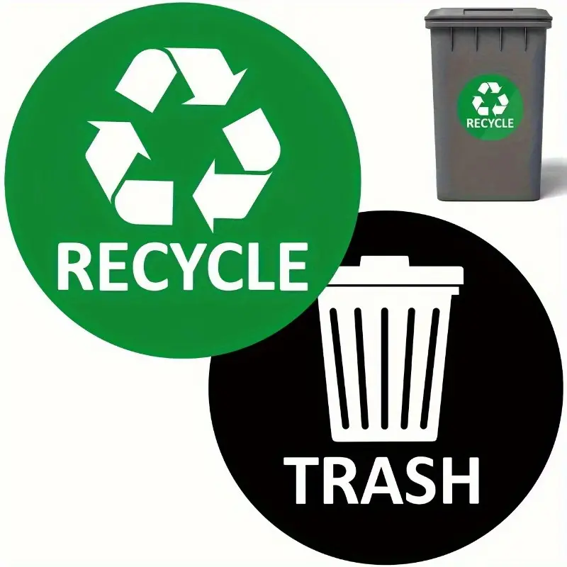 3pcs Recyclable and Non-Recyclable Trash Can Labels - Self-Adhesive, Waterproof Stickers for Easy Classification