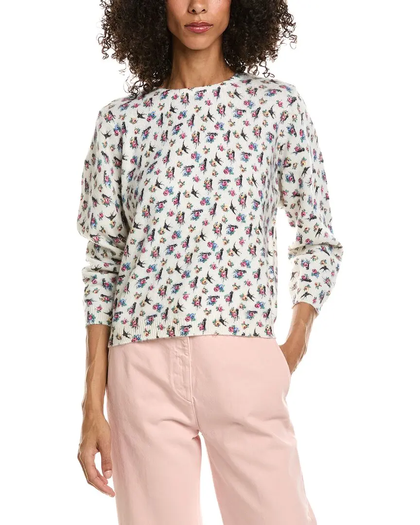 Prada Floral Print Knitted Wool & Mohair-Blend Sweater