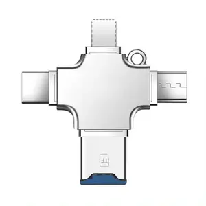4 In 1 Memory Micro SD Card Reader For IPhone IpadAndroid MacPC Camera Type C Lighting Usb C Android Reader Portable Reader
