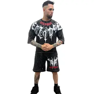 Midnight Eclipse Rhinestone Streetwear Set – Oversized Premium Wash Edition