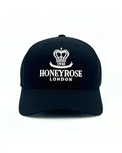 Honeyrose Black Snapback Hat – Classic Embroidered Logo | Timeless Everyday Cap For Men & Women | Clean & Stylish Fit