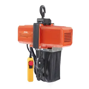 VEVOR 1100 lbs Electric Chain Hoist 15 FT Lifting Height, 120V Electric Hoist, Single Phase Overhead Crane with G100 Chain, 10 ft Wired Remote Control for Garage, Shop, Hotel, Home