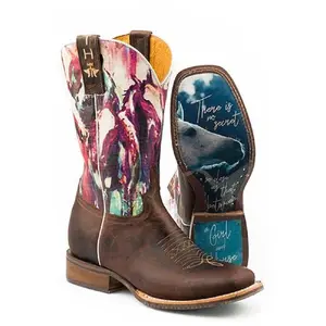 Women's Tin Haul 'Horses True Love Sole' Cowboy Boots