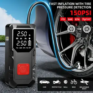 9-in-1 Multifunctional 10000A Emergency Jump Starter with Air Pump, 150PSL Portable Car Battery Booster, Digital Tire Inflator, Portable Vehicle Battery Charger, Suitable for 2.38 Gallon Gasoline or 2.64 Gallon Diesel Batteries, LED Emergency Light