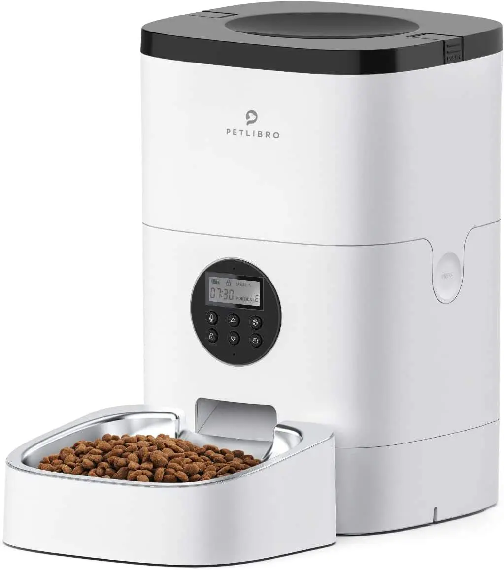 Automatic Cat Food Dispenser, Automatic Cat Feeder with Customize Feeding Schedule, Auto Cat Feeder with Interactive Voice Recorder, Timed Pet Feeder for Cat & Dog 1-4 Meals Dry Food 4L