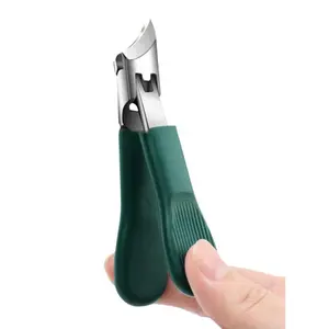 Eagle Beak Beveled Nail Clippers,Wide Jaw Opening Anti-Splash Slanted Nail Clipper,Edge Nail Clippers 3-Piece Set,Long Handle Wide Jaw Opening Anti-Splash Slanted Nail Clipper for Men Women(Green)