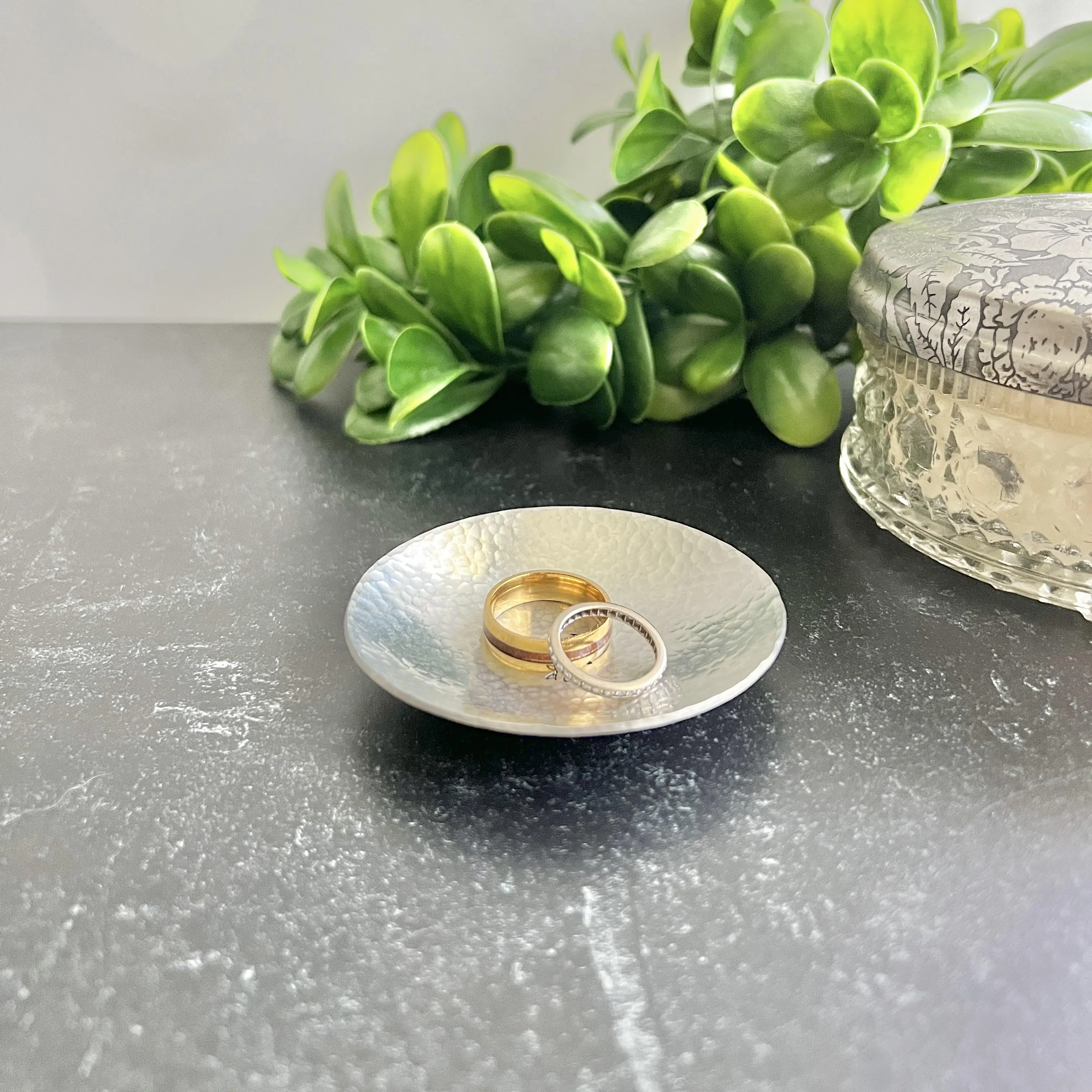 The Cutest Gifts Handcrafted Metal Ring Dishes Hand-stamped with "I still do"; Choice of Copper, Bronze or Pewter Handmade Plates, Includes Gift Box with Bow
