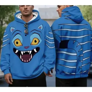 BlueDerpyTigerKpopDemonHuntersCostumeBlueHoodieAdultCosplayOutfit