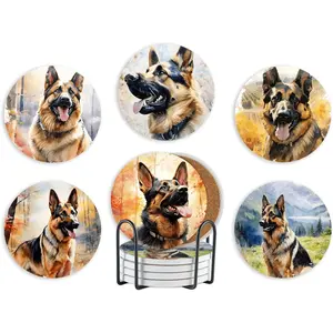 Shepherd Gifts Coaster, Ceramic, Absorbent with Cork Base, Gifts for  Shepher Lover, DHome Decor for Family, Housewarming, Thanksgiving