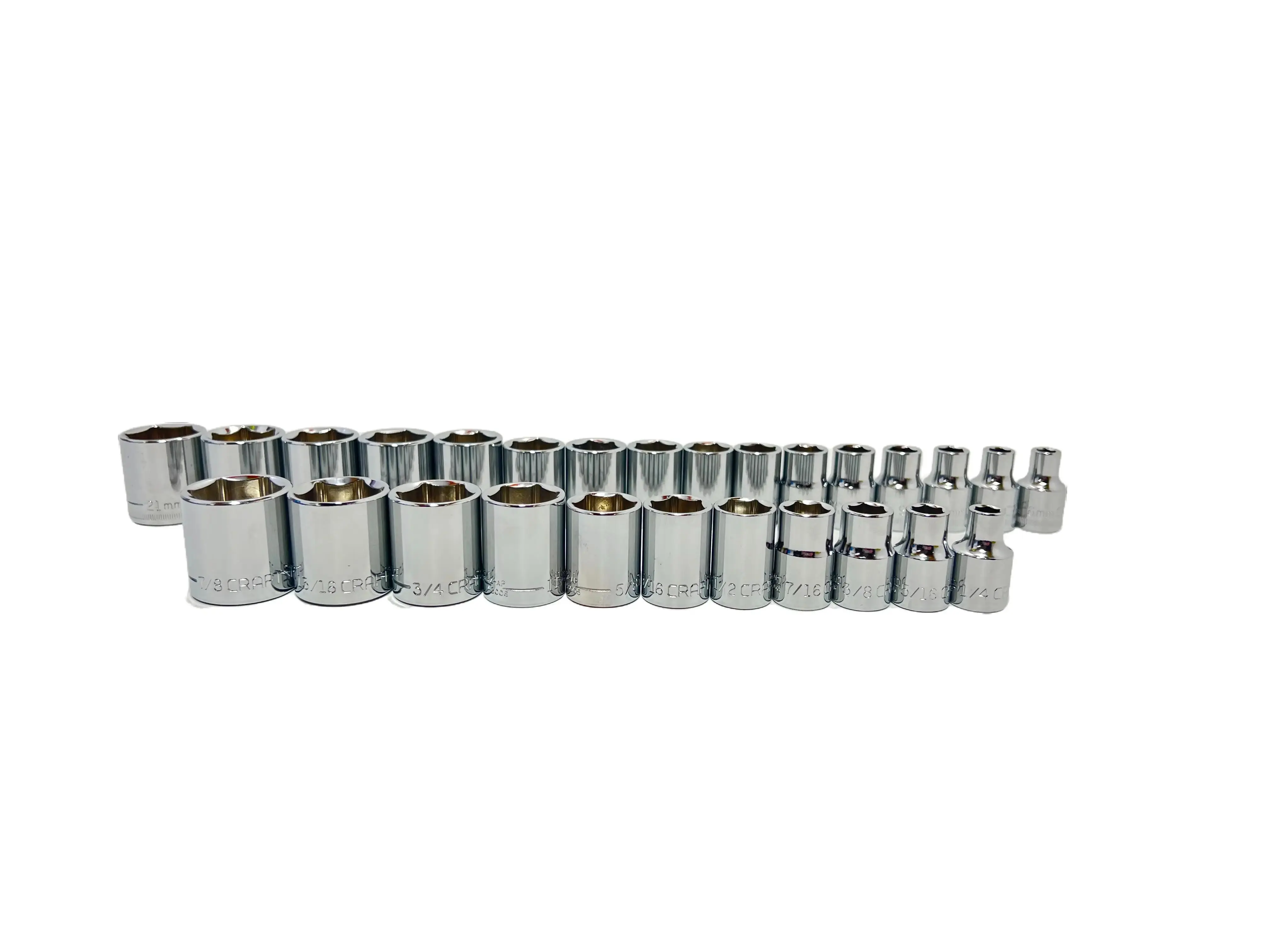 Craftsman 27 Piece 3/8" Inch Drive Socket Set, 6 Point, Standard & Metric
