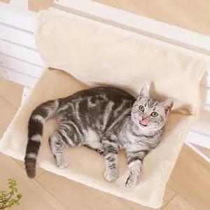 Removable Cat Hammock Hanging Cat Bed Pet Beds for Radiator Bench Kitten Nest with Strong Durable Metal Frame Cat Accessories