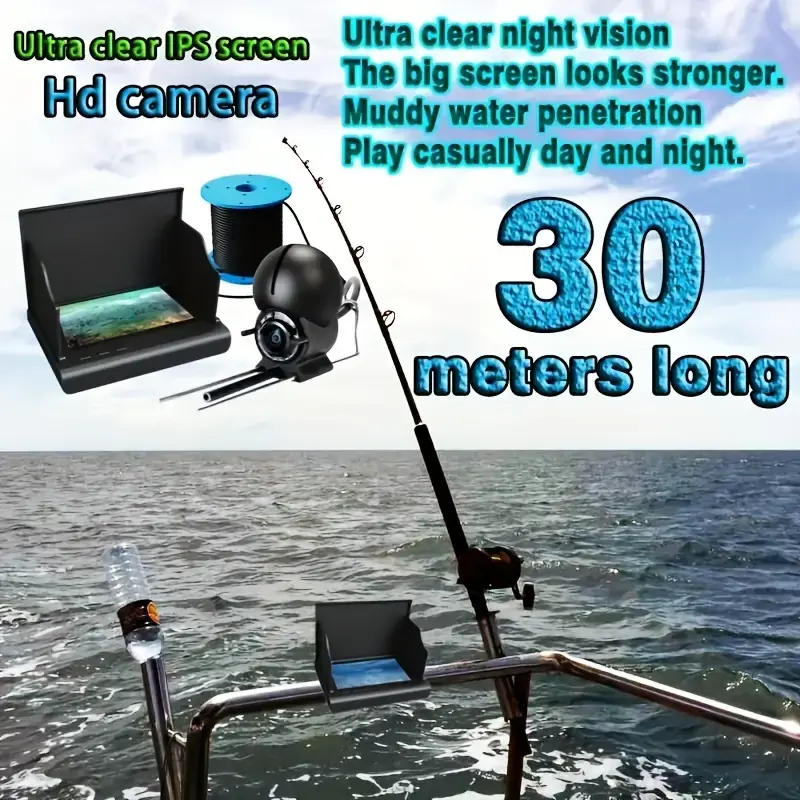 HD Fishing Monitor with 4.3 inch Screen, UnderwaterObservation, Night Vision Mode, Fishing, Fishing Gear AndEquipment, Lithium Polymer Battery, Portable Anchor FishingDisplay with Camera, for car