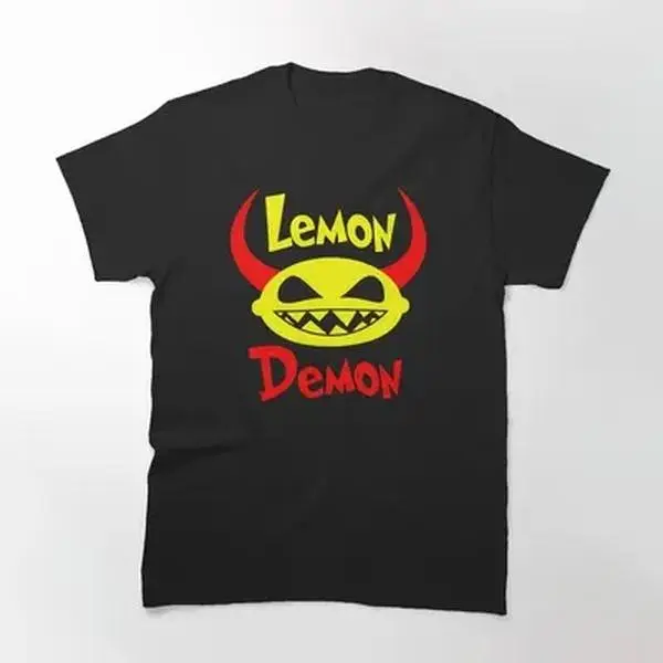 Lemon Demon Funny T-Shirt, Cute Demon Lemon Graphic Tee, Retro Cartoon Style Casual Cotton Short Sleeve Top for Men Women, Quirky Humor Shirt