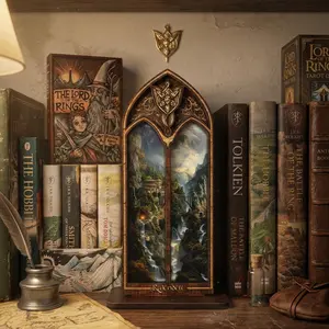 LOTR Rivendell Window Bookshelf Decor, Book Nook, Gift for Tolk Fans, Window View Booknook