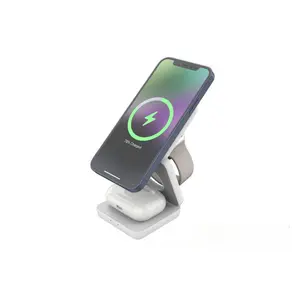 Wireless Charger 3 In 1 Foldable Magnetic Wireless Charging Station For IPhone 15 14 13 12 Pro Max 8 9 Charger Compact