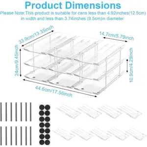 Organizer for Pantry and Canned Food Organizer and Storage for Kitchen Cabinet Countertop Refrigerator Organization,3 Sets 3 Tiers