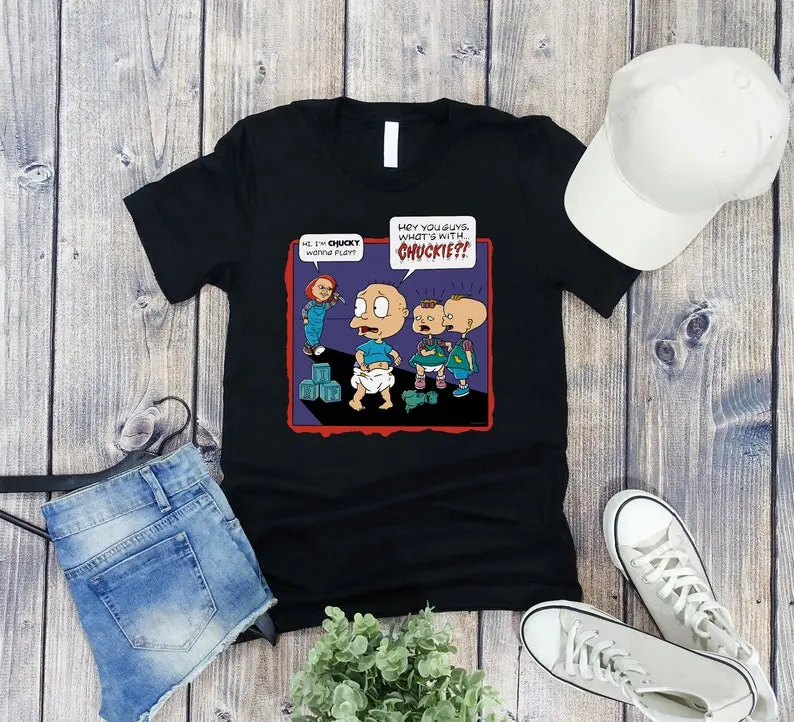 Chuckie Chucky! Vintage T-Shirt, Streetwear Horror Shirt, Cartoon Rugrats Shirt, Horror Movie Shirt, Rugrats Friends Shirt
