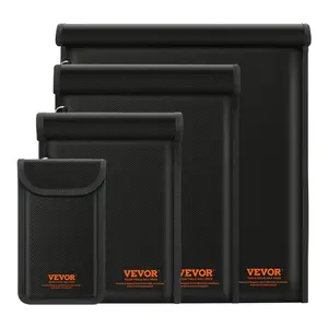 VEVOR Faraday Bags, 4 Pack Faraday Pouch Set for Laptop (16.9x15), Tablet (13x10.2), Phone (7.87x4.7) Radio (10.6x7.8), Fireproof Signal Blocking Holder, Anti-Theft Anti-Hacking Pouch Blocker
