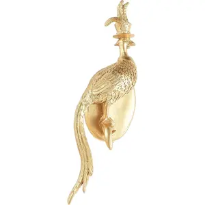 Pektiftn Animal Head Wall Decor, 3D Resin Gold Wall Sculptures Unique Wall Decor Art Statue for Home Office Bedroom Living Room's Wall, Gold Animal Heads for Wall (Golden Pheasant)
