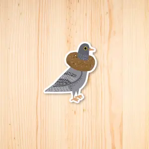 Pigeon with Bagel Sticker