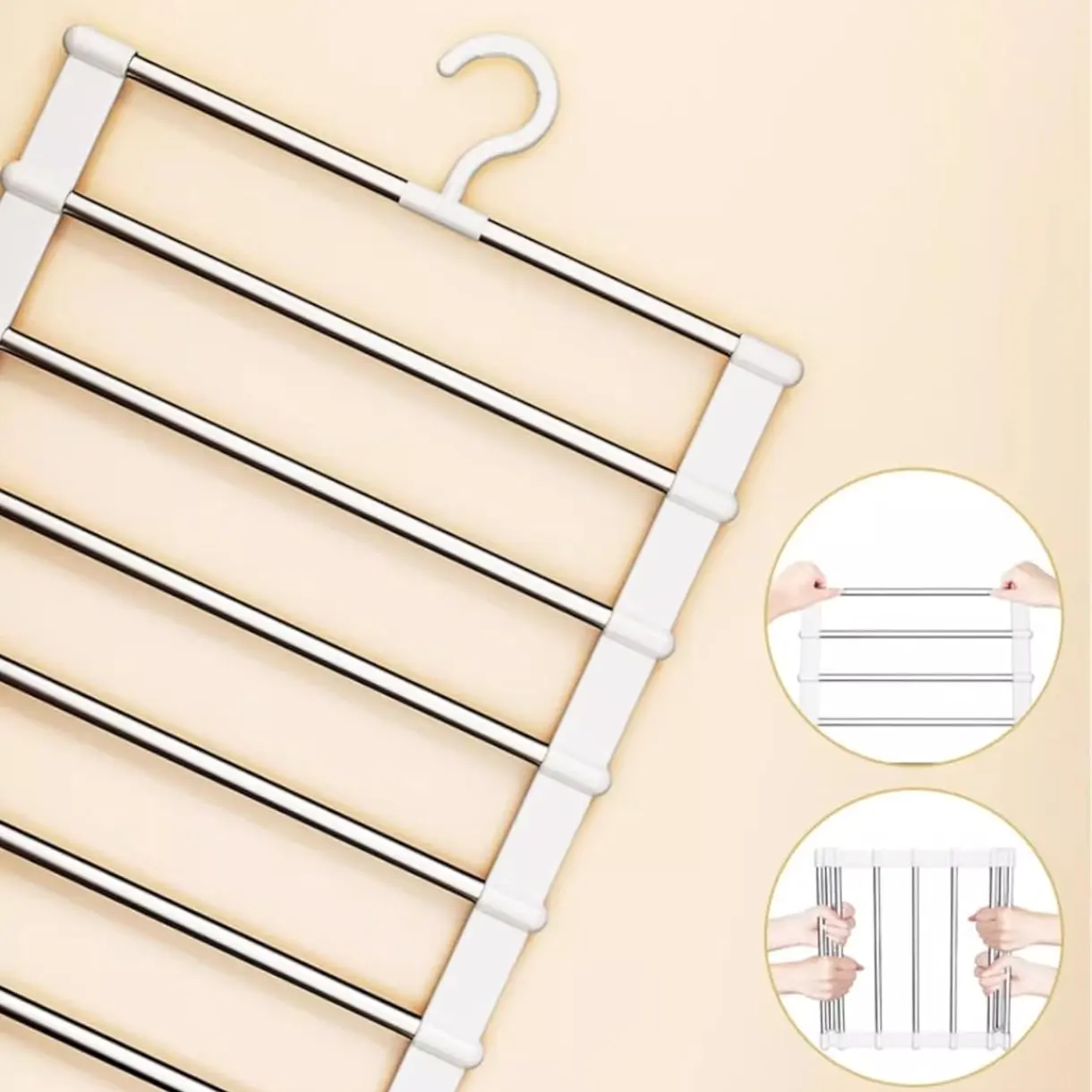 Pants Hangers Space Saving Up to 80% Cloud Ladder Design for Pants Leggings Scarves Ties Sheets Dorm Room Essentials Closet Organizers and Storage Hangers for Clothes