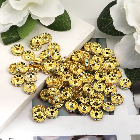 【B8】Jewelry Making Spacers & Accessories - Rhinestone Sparkle Beading Supplies, Christmas & Family DIY Craft Embellishments, All Seasons Luxe Look Decor Supplies, Assorted Sizes/Quantities/Prices, #127 (12mm 150pcs) Silver AB ZY2022015