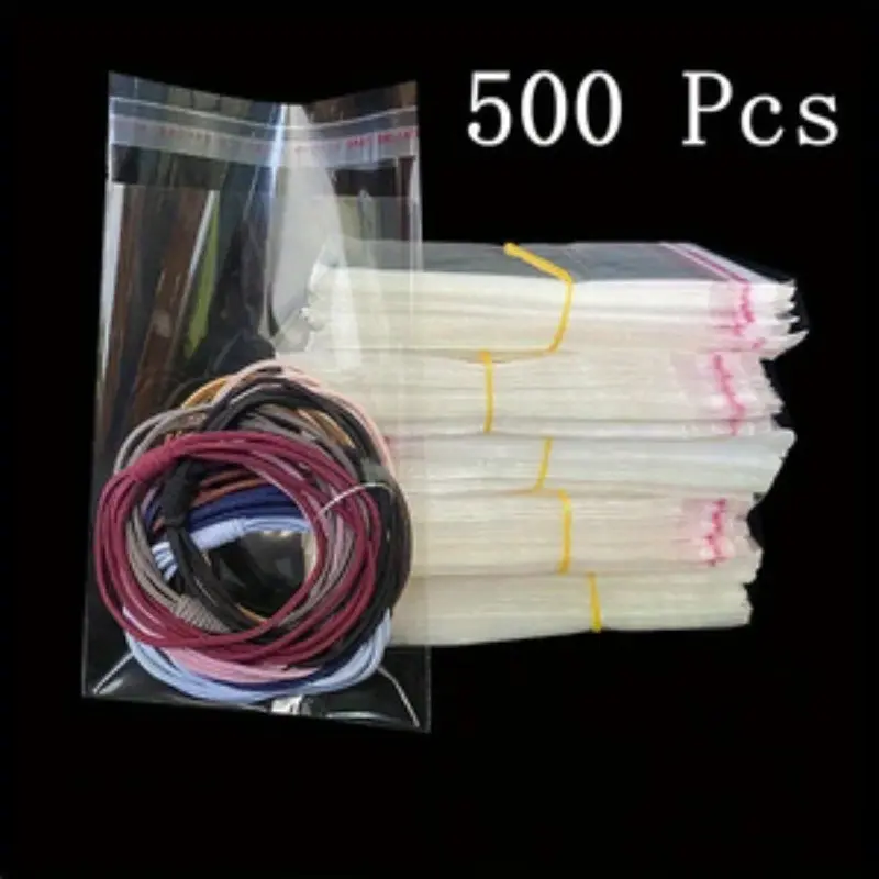 500 Pieces Transparent Opp Self Sealing Glass Bags, Various Sizes for Accessories, Jewelry, Keychains, Pendants, Cards, Holiday Gift Packaging