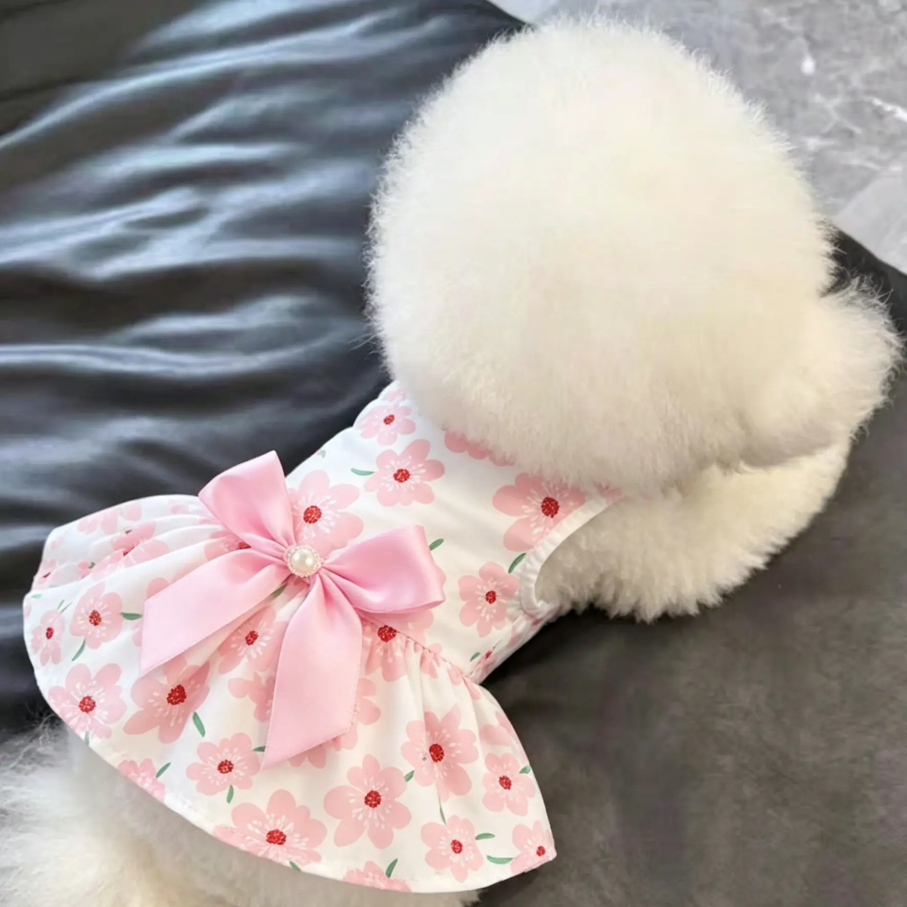Summer Floral Dog Dress Cute Puppy Skirt Breathable Pet Clothes for Small Dogs & Cats