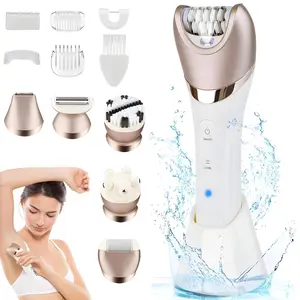 Multifunctional Women's Electric Shaver Set, Portable 6-In-1 Painless Dry/wet Use, USB Rechargeable, Gift for Girlfriend Wife