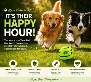 Interactive sound dog treat ball