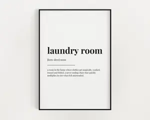 LAUNDRY ROOM DEFINITION Print Poster No Framed, Laundry Room, Laundry Room Art, Laundry Room Decor, Utility Room Print, Bathroom Prints, Wall Decor