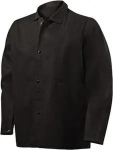 Steiner 3XL Black Flame Resistant/Retardant Work Coat, 60-64" Chest, Cotton & Nylon Fabric, Snap Closure, 1 Pocket, Model 1080MB-3X, Coats