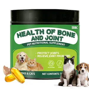 Pet Joint Vitality Soft Chewy Tablets — Joint Health Supplement containing glucosamine sulfate, Vitamins A, D3, C, MSM, DHA, EPA, zinc gluconate, fish oil omega-3, and more; helps protect joints, promote cartilage health, alleviate joint issues, and aid r