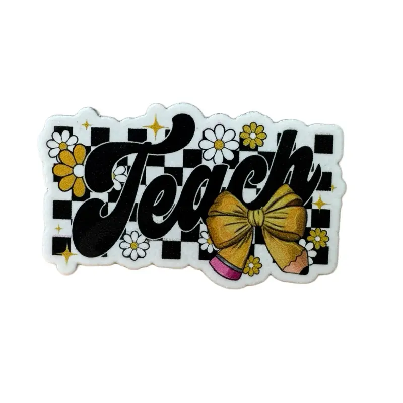 Acrylic Shaker Add On for Badge Reel Teacher Design with "Teach" Text with Velcro or Sticker Adhesion Options supplier