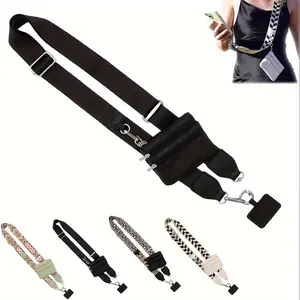 Clip and Go Strap for Phone with Wallet Crossbody, Adjustable Mobile Phone Strap with Zipper Pouch, Phone Lanyard, Phone Strap Holder, Perfect Gift for Mother's Day & Birthdays
