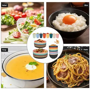 Stylish 36Pcs Wheat Straw Dinnerware Set - Unbreakable, Reusable Plates, Bowls, Cups, Colorful, Microwave-Safe Tableware for Kitchen, Camping Use