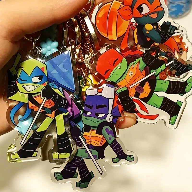Teenage Mutant Ninja Turtles Lollipop Acrylic Keychain - Leonardo, Raphael, Donatello, Michelangelo Anime Keychains, Cute, Durable, And Perfect For Bags, Keys, Or Gifts. Great For Daily Use Or As Thoughtful Little Gifts For Your Friends And Yourself.