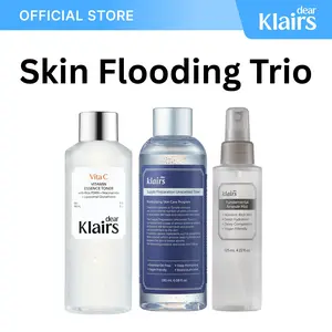 [Dear Klairs Official] Skin Flooding Trio, Panthenol Green Tea Mist, Supple Prep Unscented Moisturize Toner, Vitamin Vegan PDRN Toner, Korean Skincare Evening Calming Moisture Glutathione