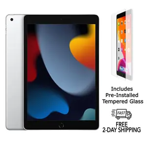 Refurbished Apple iPad 9th Gen (WiFi + Cellular Unlocked) A2603 Acceptable Condition with Pre-Installed Tempered Glass & 1 Year Warranty