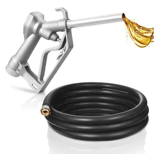 VEVOR 3/4-Inch NPT Fuel Nozzle with 10 ft Hose, Max Flow Rate 22.7 GPM, Diesel Gas Pump Nozzle with 2-Speed Trigger Lock 0.78 in (OD20 mm) Spout Used for Gasoline, Diesel, Kerosene, Silver