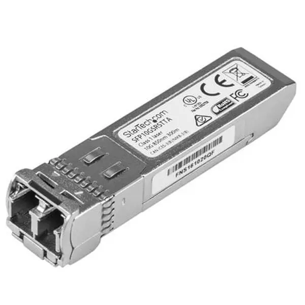 Startech ST-SFP10GSRSTTA TAA-Certified 10GBase Fiber SFP+ Transceiver Module, 10Gbps Speed, Cisco-Compatible, DDM Support, LC Connector, Hot-Pluggable Fiber Link Component
