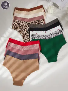 5/7/10/15-pack women's seamless low-waist sexy thong underwear, available in various solid colors and prints suitable for yoga, gym, dance, and casual sports.