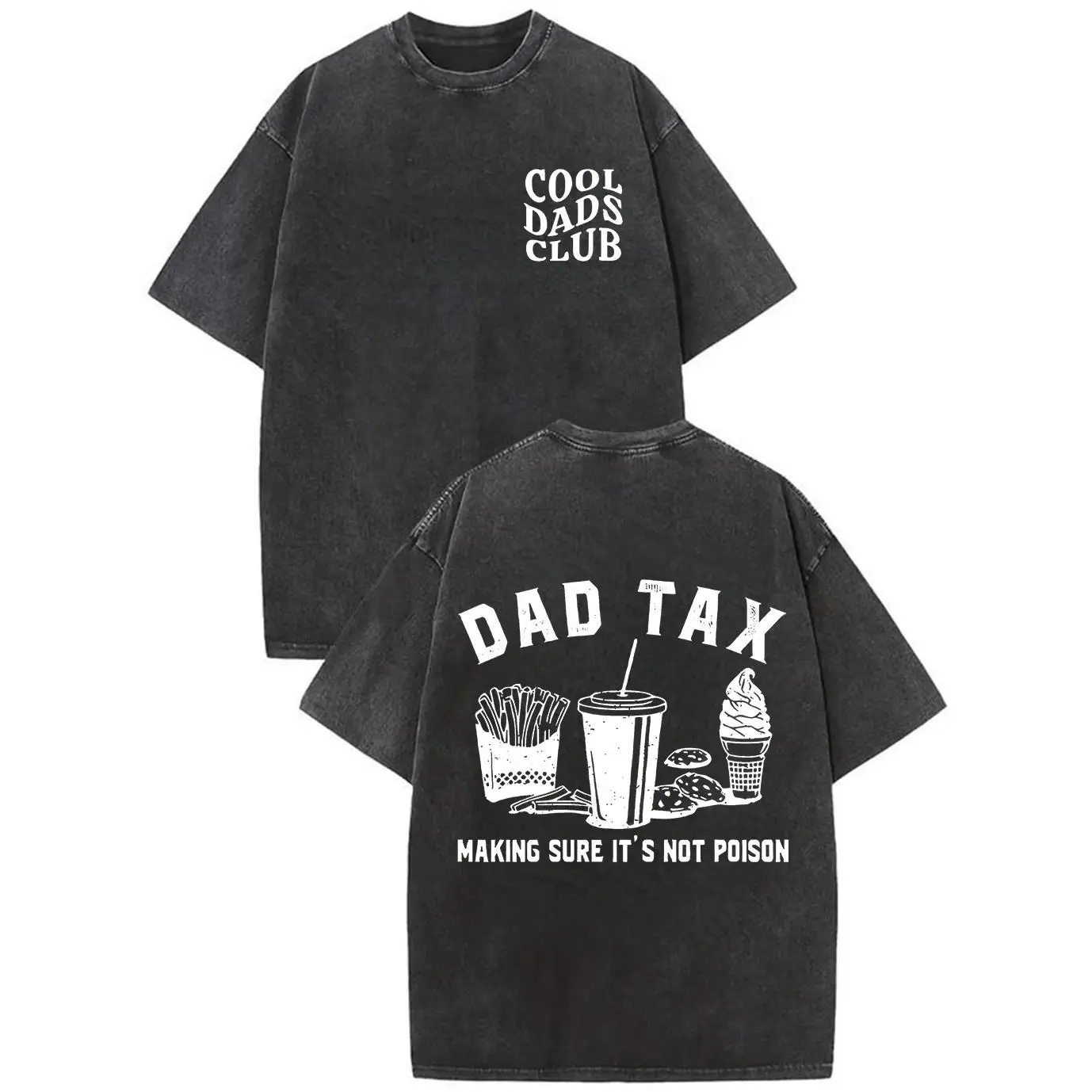 Mens Graphic Tee Dad Tax Making Sure It’s Not Poison Print Casual Design T Shirt Streetwear Style Crewneck Short Sleeve Soft Cotton Breathable Comfortable Fit Oversized Relaxed Fit Daily Wear Funny Dad Humor Vintage Washed Trendy Fashion Top