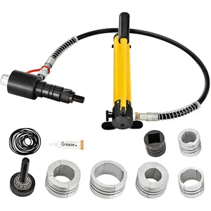 VEVOR Hydraulic Exhaust Pipe Expander, 1-5/8 to 4-1/4 size, 10 T Manual Hydraulic Pipe Stretcher with 4 Dies and 2 Storing Case for Copper, Aluminum Tubes in Car Repairing