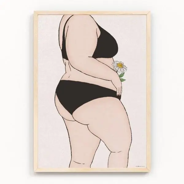 Every Body is Beautiful  Curvy Female Body Print  Body Positivity Artwork Poster ( PRODUCT DOES NOT INCLUDE FRAME )