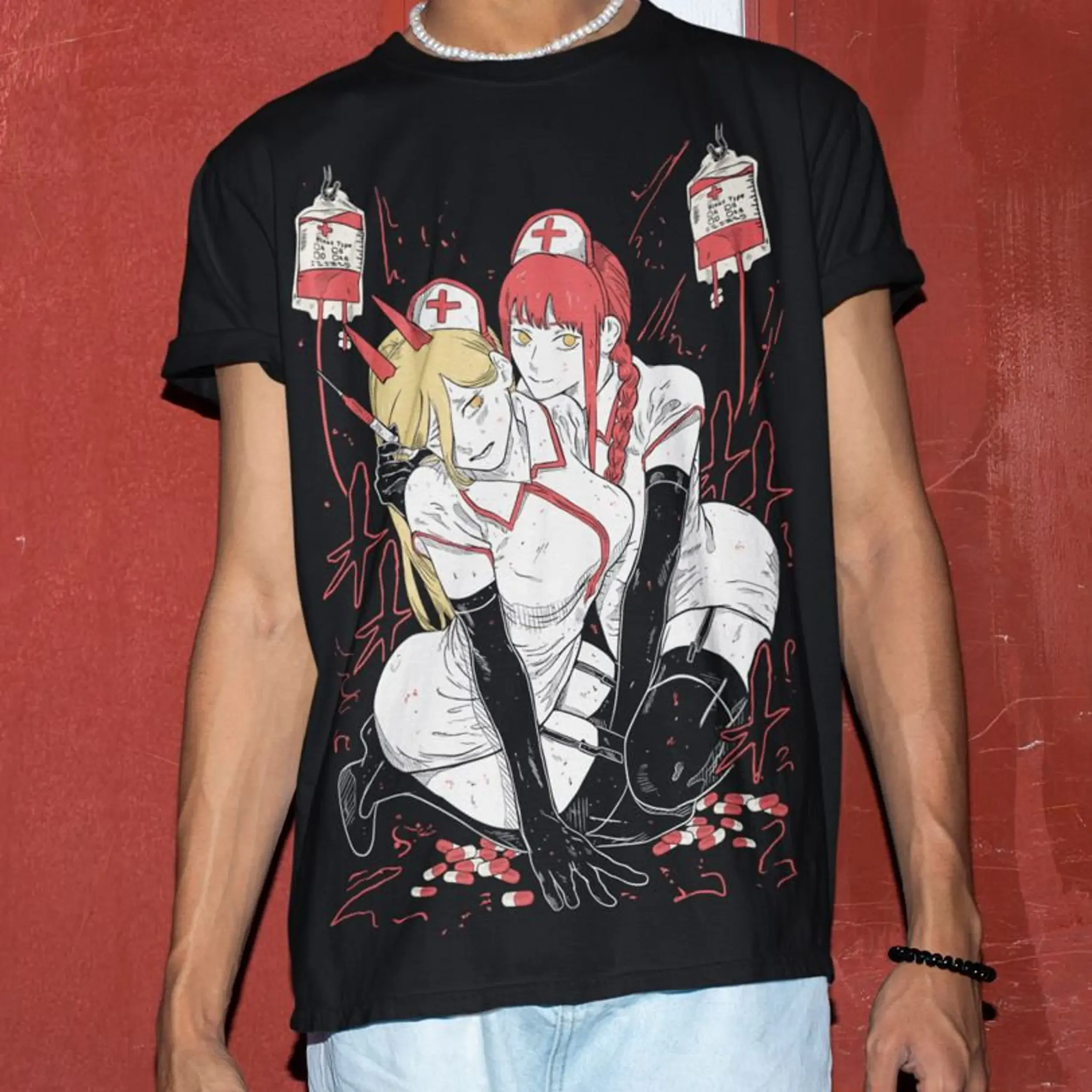 Power Chainsaw Man Anime Y2k Graphic Tee, Makima & Power Anime Youth Shirt, Chainsaw Man Anime T-Shirt for Men, Women and Kids