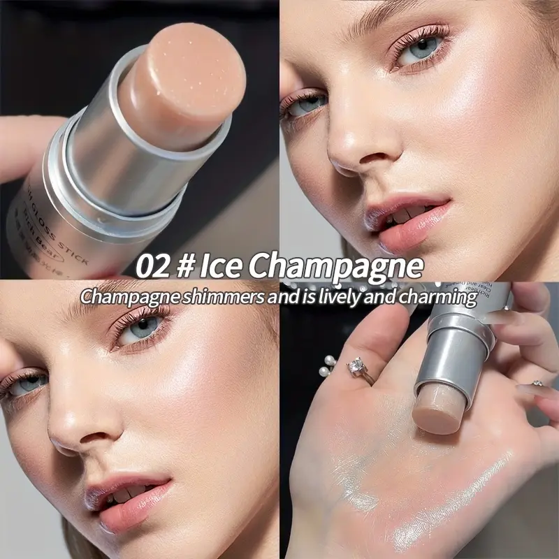 Brightening Cream Stick, Versatile Highlighter and Blush for Natural Glow, Hydrating and Moisturizing Multi-Use Makeup, Cosmetic Product, Beauty Cosmetics