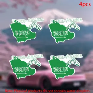 4pcs-Hashtag Saudi Arabia iLove my Country Sticker-car stickers for doors, windows, laptops, luggage, furniture and bumpers-durable adhesive vinyl material