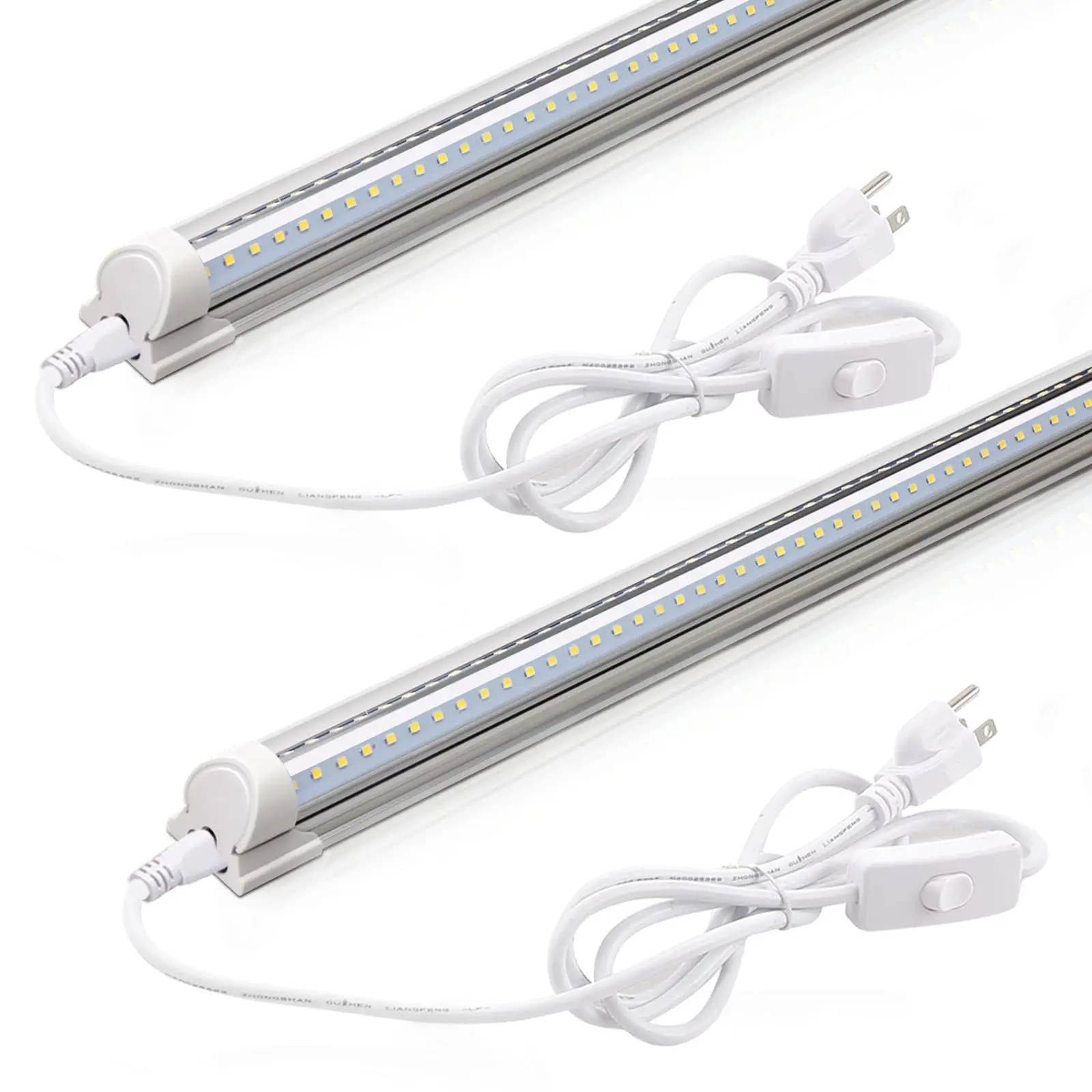 Barrina T8 LED Shop Light 2ft, 20W 3000LM 6500K, Linkable Shop Light Fixture for Room, Garage, Workbench, Warehouse, 2 Packs